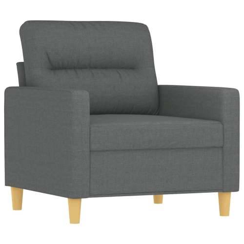 3-dijelni set sofa s jastucima tamnosivi od tkanine - Tamno siva s jastučićima Cijena