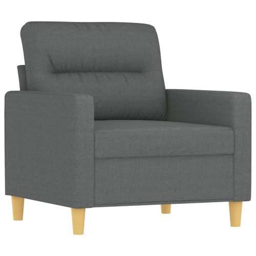 4-dijelni set sofa s jastucima tamnosivi od tkanine - Tamno siva s jastucima i tabureom Cijena