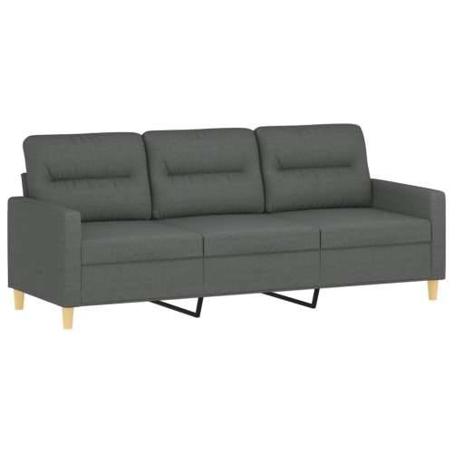 4-dijelni set sofa s jastucima tamnosivi od tkanine - Tamno siva s jastucima i tabureom Cijena