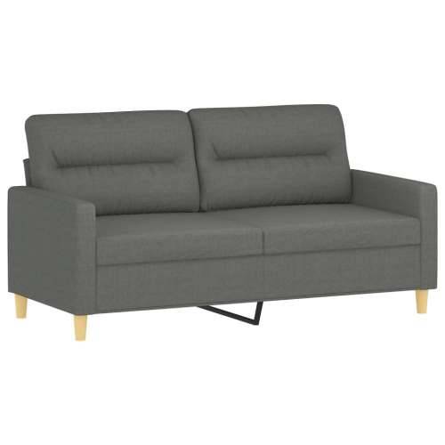 3-dijelni set sofa s jastucima tamnosivi od tkanine - Tamno siva s jastučićima i tabureom Cijena