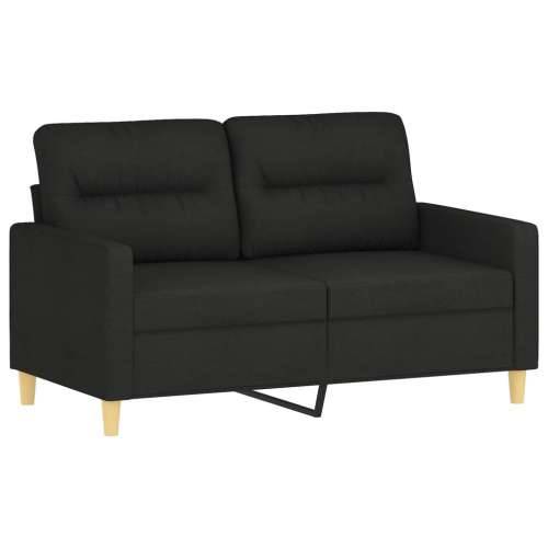 3-dijelni set sofa s jastucima crni od tkanine - Crna s jastučićima i tabureom Cijena