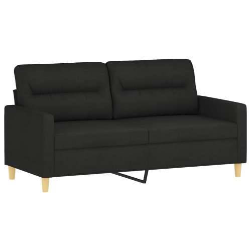 3-dijelni set sofa s jastucima crni od tkanine - Crna s jastučićima i tabureom Cijena