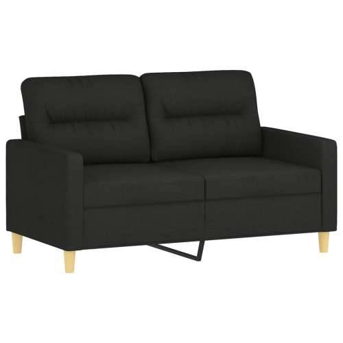 3-dijelni set sofa s jastucima crni od mikrovlakana - Crna s jastucima i tabureom Cijena