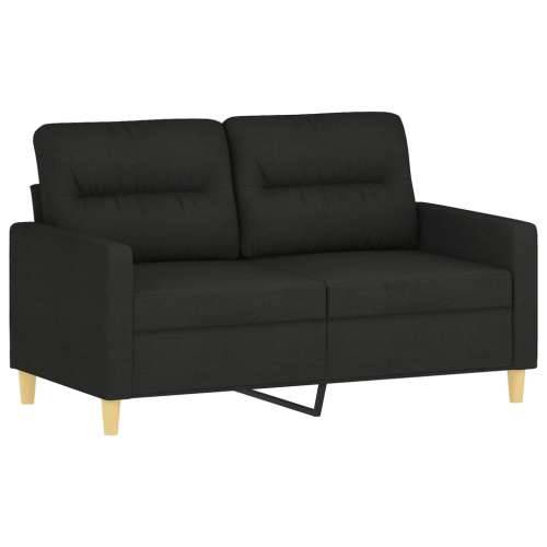 2-dijelni set sofa s jastucima crni od tkanine - Crna s jastučićima Cijena