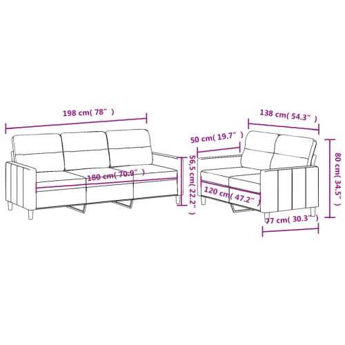 2-dijelni set sofa s jastucima crvena boja vina od tkanine - boja crnog vina s jastučićima Cijena