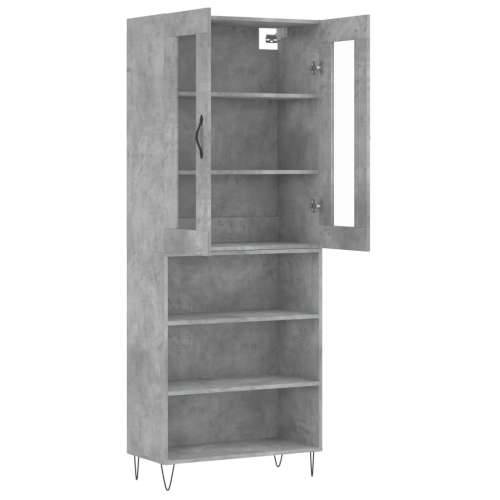 Visoka komoda siva betona 69,5x34x180 cm od konstruiranog drva - Beton siva 1 3 police Cijena