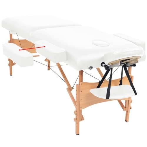 Sklopivi stol za masažu s 2 zone debljina 10 cm bijeli Cijena