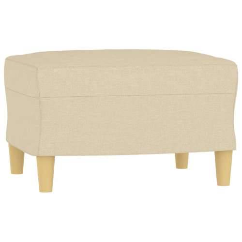 3-dijelni set sofa s jastucima krem od tkanine - Krema s jastučićima i tabureom Cijena
