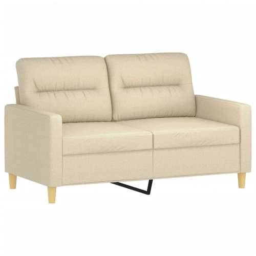 2-dijelni set sofa s jastucima krem od tkanine - Krema s jastučićima Cijena