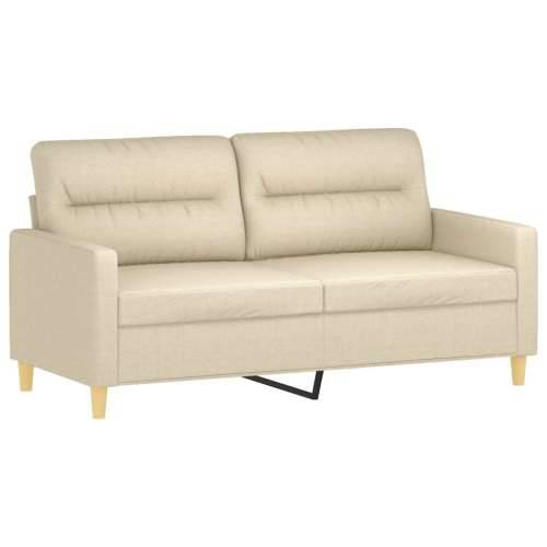 2-dijelni set sofa s jastucima krem od tkanine - Krema s jastučićima Cijena