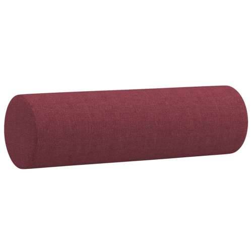 2-dijelni set sofa s jastucima crvena boja vina od tkanine - boja crnog vina s jastučićima Cijena