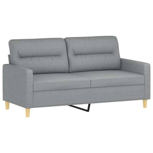 3-dijelni set sofa s jastucima svjetlosivi od tkanine - Svjetlosiva s jastucima i tabureom Cijena