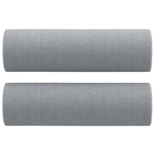 3-dijelni set sofa s jastucima svjetlosivi od tkanine - Svjetlosiva s jastucima i tabureom Cijena