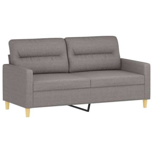 3-dijelni set sofa s jastucima smeđesivi od tkanine - Sivo-smeđa s jastucima i tabureom Cijena