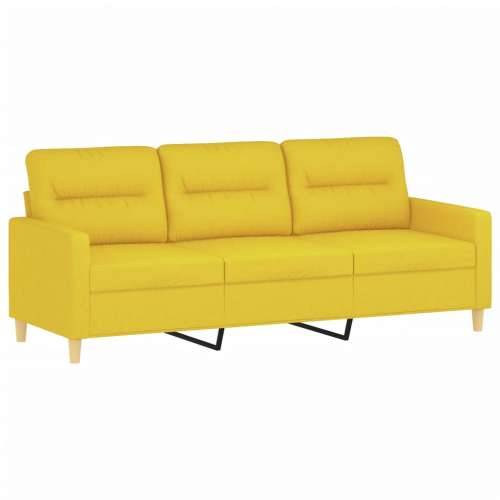 2-dijelni set sofa s jastucima svjetložuti od tkanine - Svjetložuta s jastučićima Cijena