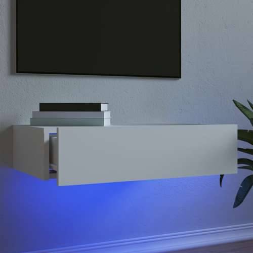 TV ormarić s LED svjetlima bijeli 60 x 35 x 15,5 cm - Bijela 1 60 cm Cijena
