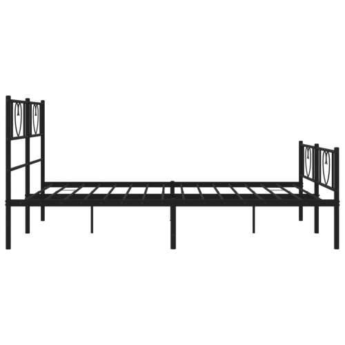 Metalni okvir kreveta uzglavlje i podnožje crni 150x200 cm Cijena