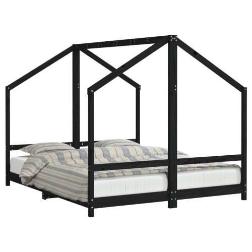 Okvir za dječji krevet crni 2x(80x200) cm masivna borovina - Crna 2 x (80 x 200) cm Cijena