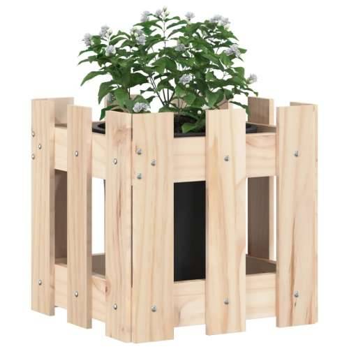 Vrtna sadilica s izgledom ograde 30x30x30 cm masivna borovina - Prirodna boja bora 30 x 30 x 30 cm 1 Cijena