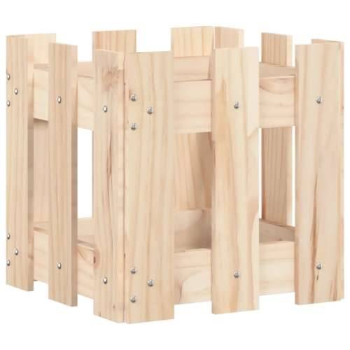 Vrtna sadilica s izgledom ograde 30x30x30 cm masivna borovina - Prirodna boja bora 30 x 30 x 30 cm 1 Cijena