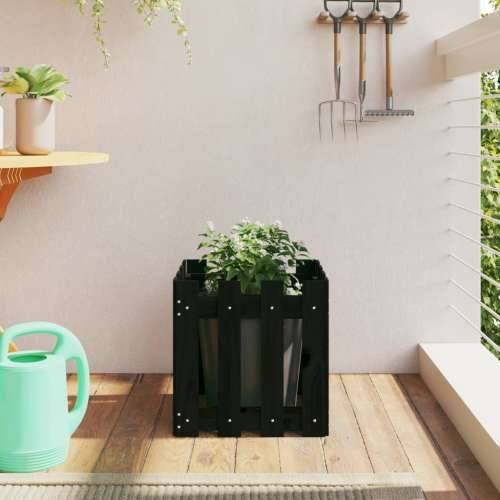 Vrtna sadilica s izgledom ograde crna 40x40x40 cm od borovine - Crna boja bora 40 x 40 x 40 cm 1 Cijena