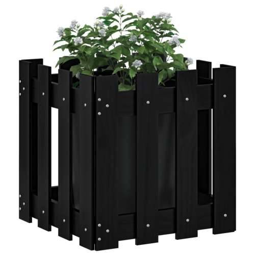 Vrtna sadilica s izgledom ograde crna 40x40x40 cm od borovine - Crna boja bora 40 x 40 x 40 cm 1 Cijena