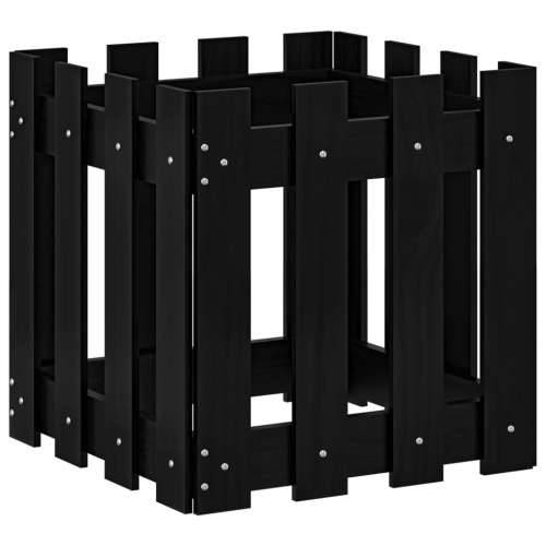 Vrtna sadilica s izgledom ograde crna 40x40x40 cm od borovine - Crna boja bora 40 x 40 x 40 cm 1 Cijena
