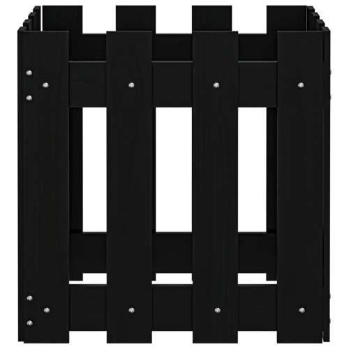 Vrtna sadilica s izgledom ograde crna 40x40x40 cm od borovine - Crna boja bora 40 x 40 x 40 cm 1 Cijena