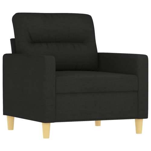 4-dijelni set sofa s jastucima crni od tkanine - Crna s jastucima i tabureom Cijena