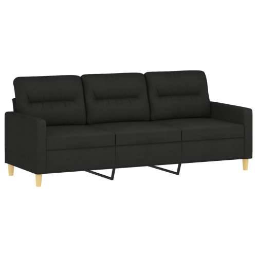 4-dijelni set sofa s jastucima crni od tkanine - Crna s jastucima i tabureom Cijena