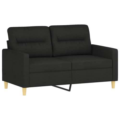 2-dijelni set sofa s jastucima crni od tkanine - Crna s jastučićima Cijena