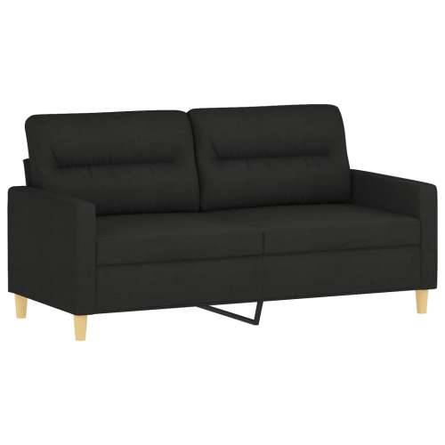 2-dijelni set sofa s jastucima crni od tkanine - Crna s jastučićima Cijena