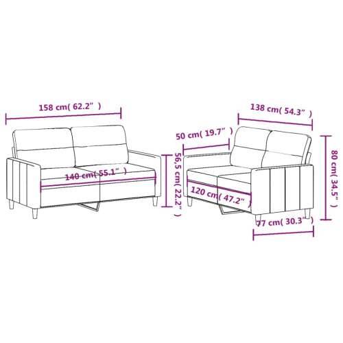 2-dijelni set sofa s jastucima crni od tkanine - Crna s jastučićima Cijena