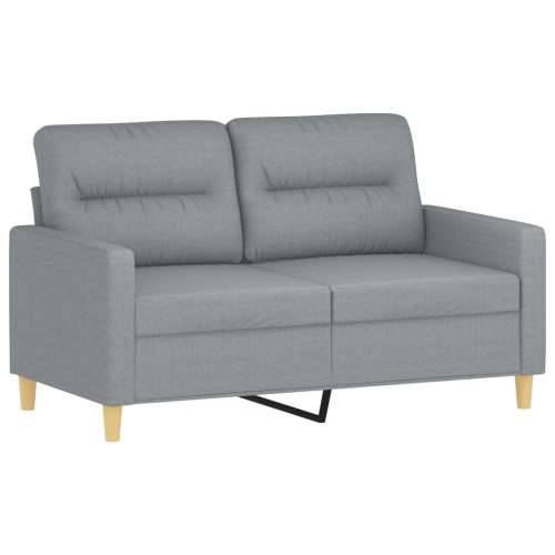 3-dijelni set sofa s jastucima svjetlosivi od tkanine - Svjetlosiva s jastučićima i tabureom Cijena