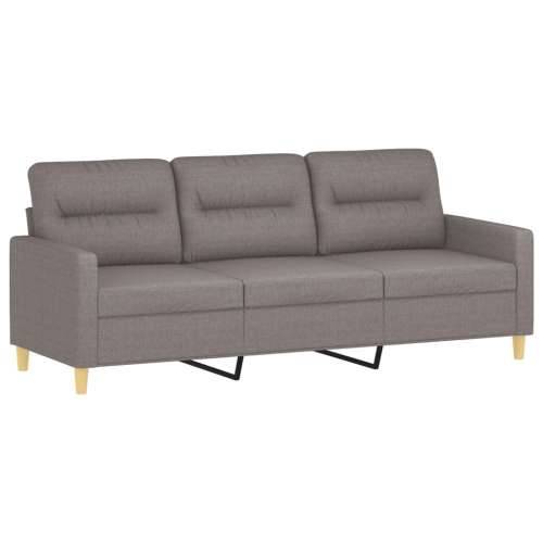 3-dijelni set sofa s jastucima smeđesivi od tkanine - Sivo-smeđa s jastučićima i tabureom Cijena