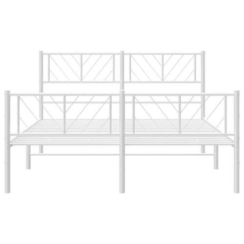 Metalni okvir kreveta uzglavlje i podnožje bijeli 135 x 190 cm - Bijela 135 x 190 cm s uzglavljem i podnožjem Cijena