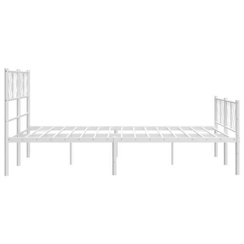 Metalni okvir kreveta uzglavlje i podnožje bijeli 135 x 190 cm - Bijela 135 x 190 cm s uzglavljem i podnožjem Cijena