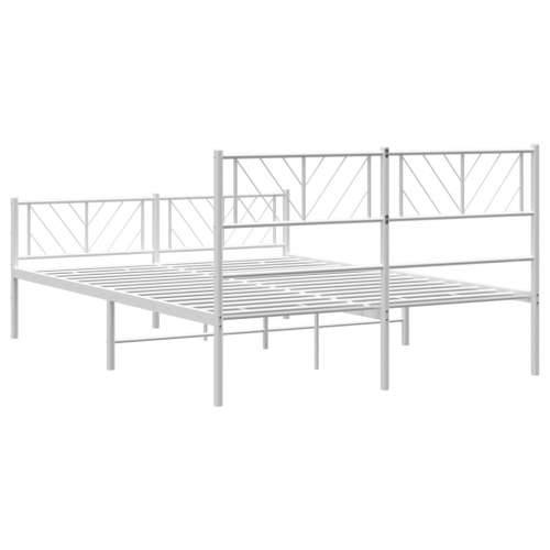 Metalni okvir kreveta uzglavlje i podnožje bijeli 135 x 190 cm - Bijela 135 x 190 cm s uzglavljem i podnožjem Cijena