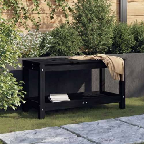 Vrtna klupa crna 82,5x35x45 cm od masivne borovine - Crna boja bora 82.5 x 35 x 45 cm 1 Cijena