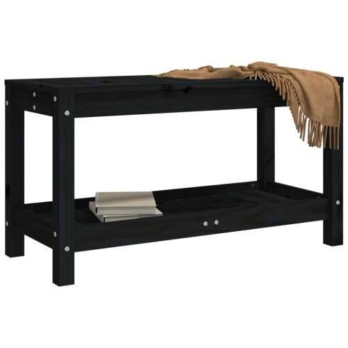 Vrtna klupa crna 82,5x35x45 cm od masivne borovine - Crna boja bora 82.5 x 35 x 45 cm 1 Cijena