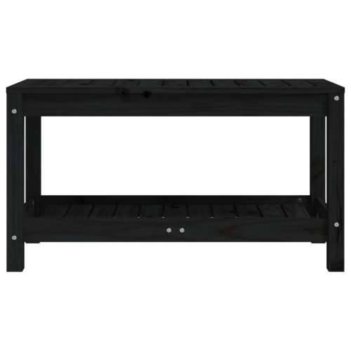 Vrtna klupa crna 82,5x35x45 cm od masivne borovine - Crna boja bora 82.5 x 35 x 45 cm 1 Cijena