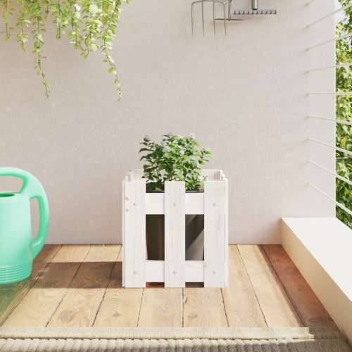 Vrtna sadilica s izgledom ograde bijela 30x30x30 cm od borovine - Bijela boja bora 30 x 30 x 30 cm 1 Cijena