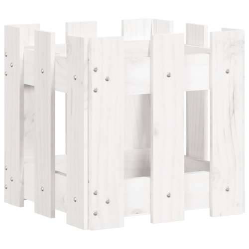 Vrtna sadilica s izgledom ograde bijela 30x30x30 cm od borovine - Bijela boja bora 30 x 30 x 30 cm 1 Cijena