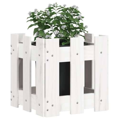 Vrtna sadilica s izgledom ograde bijela 30x30x30 cm od borovine - Bijela boja bora 30 x 30 x 30 cm 1 Cijena
