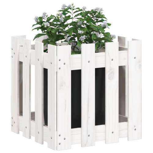Vrtna sadilica s izgledom ograde bijela 40x40x40 cm od borovine - Bijela boja bora 40 x 40 x 40 cm 1 Cijena