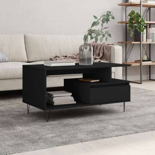 Stolić za kavu crni 90 x 49 x 45 cm od konstruiranog drva - Crna 1 Cijena