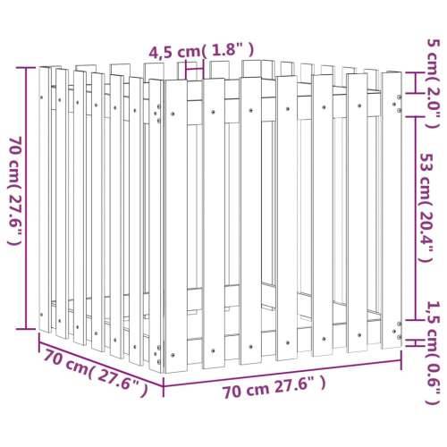 Vrtna sadilica s izgledom ograde crna 70x70x70 cm od borovine Crna boja bora 70 x 70 x 70 cm 1 Cijena