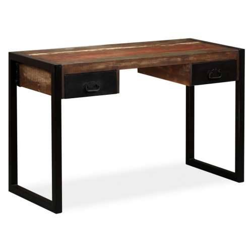 Radni stol s 2 ladice od masivnog obnovljenog drva 120x50x76 cm