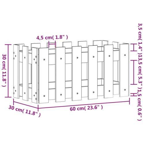 Vrtna sadilica s izgledom ograde 60x30x30 cm masivna duglazije - Prirodni douglas 60 x 30 x 30 cm 1 Cijena