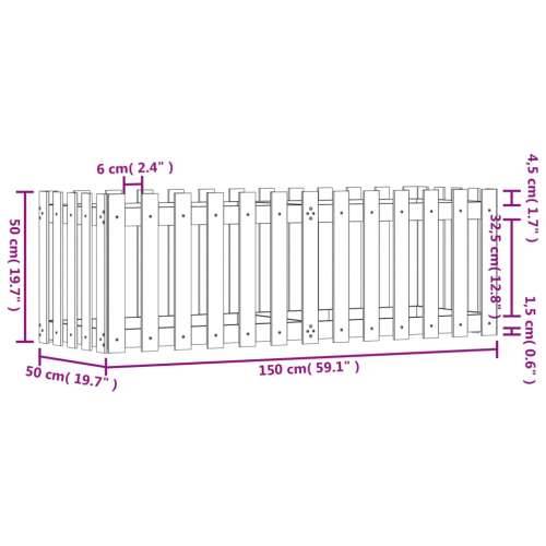 Povišena gredica - Vrtna gredica bijela 150x50x50 cm masivna borovina - Bijela boja bora 150 x 50 x 50 cm 1 Cijena